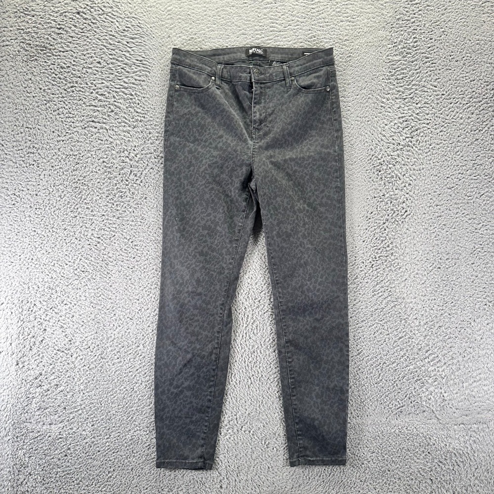 Buffalo David Bitton Hanna Jeans Women's 10 Gray Leopard Denim Skinny Stretch